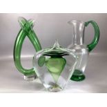 Collection of Swedish art glass to include two pieces by Studio Ahus, the twisted vase dated 1988