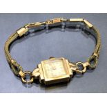 Cocktail watch with a 9ct Gold case by Avia 15 Jewels in a Art Deco style