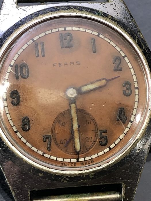 Vintage wristwatch by FEARS of Bristol Orange face with subsiduary seconds dial at 6 o'clock. - Image 3 of 4