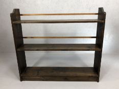 Set of dark wood book shelves, approx 102cm x 21cm x 92cm tall