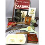 Collection of vintage items / curios to include Weetabix ceramic bowl, Sarson's vinegar