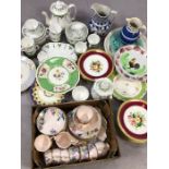 Large collection of vintage ceramics to include Art Deco Tuscan 'Plant' pattern hand painted part