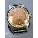 Vintage wristwatch by FEARS of Bristol Orange face with subsiduary seconds dial at 6 o'clock.