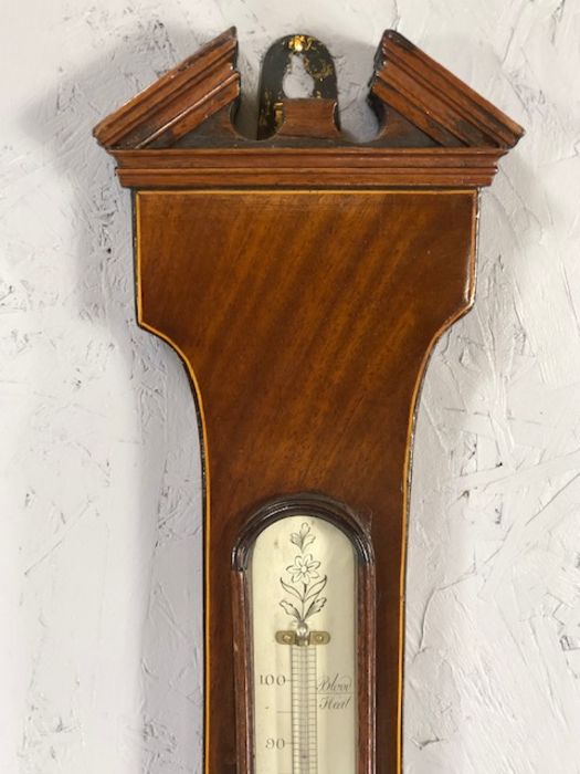 Mahogany Wheel barometer, the 21cm dial signed G Bianchi, Ipswich, the neck set with an alcohol - Image 3 of 11