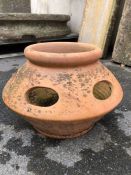 Terracotta strawberry planter, approx 36cm in diameter