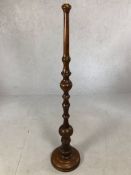 Turned wooden standard lamp, approx 142cm tall