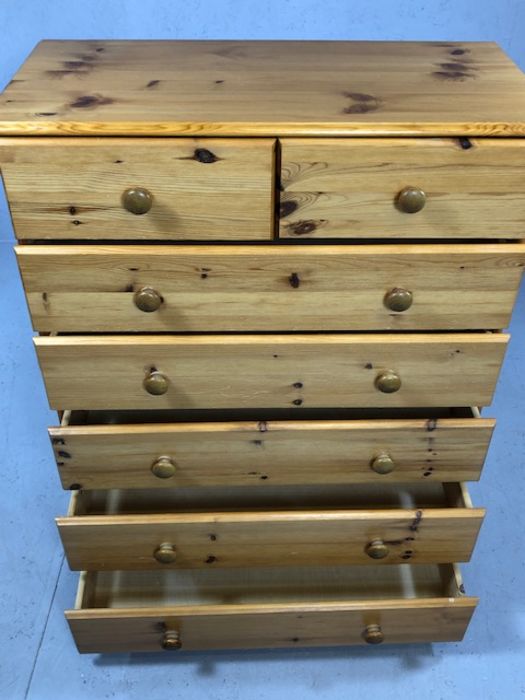 Pine chest of seven drawers, approx 82cm x 39cm x 106cm tall - Image 3 of 5