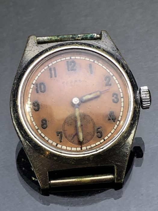Vintage wristwatch by FEARS of Bristol Orange face with subsiduary seconds dial at 6 o'clock. - Image 2 of 4