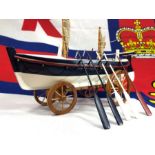 Wooden model of an early lifeboat by Nauticalia London. A wonderful decorative piece, approx 34cm in