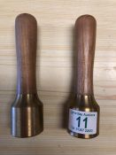 Pair of brass mallets by Veritas