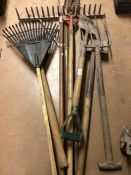 Collection of various garden tools