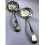 Pair Hallmarked Silver Georgian sauce ladles both by maker Alice & George Burrows II approx 15cm