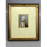 Hand painted and framed watercolour of Nelson, approx 6cm x 8cm
