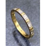 18ct Gold and Platinum Full Eternity Diamond ring approx size 'P'