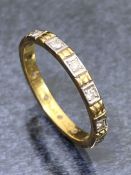 18ct Gold and Platinum Full Eternity Diamond ring approx size 'P'