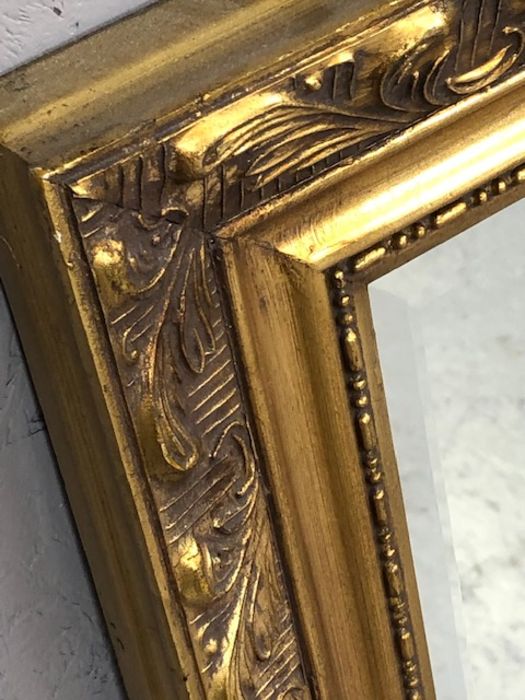 Modern gilt framed, bevel edged mirror, approx 73cm x 104cm - Image 3 of 3