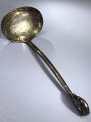 A silver ladle spoon with swan handle approx 106g and 20cm long Hallmarked for Sheffield by maker