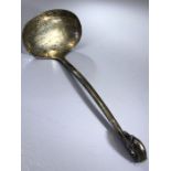 A silver ladle spoon with swan handle approx 106g and 20cm long Hallmarked for Sheffield by maker