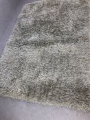 Silver grey contemporary shag pile rug, approx 160cm x 230cm