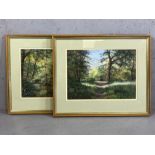 DOROTHY R GILLESPY, Pair of framed pastels, 'Wild Garden Walk' and 'Along the Stream', each approx