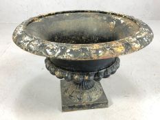 Victorian cast iron planter, approx 34cm tall x 51cm in diameter