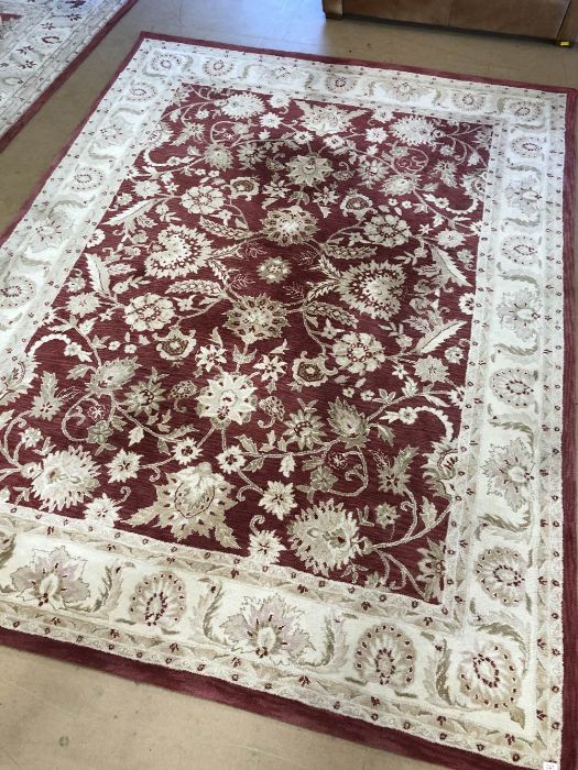 Large Chinese wool pink ground rug, approx 270cm x 360cm - Image 2 of 6