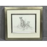 DAVID SHEPHERD, limited edition print, 'Leopards', signed in pencil, 42/950, approx 26cm x 19cm