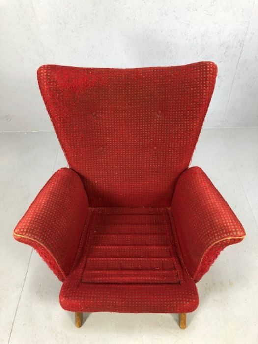 Howard Keith - HK furniture, a 1960's retro vintage wingback lounge chair/armchair having a winged - Image 2 of 7