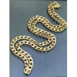 9ct Gold curb link necklace chain approx 54cm long & 9.3g