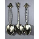 Three Victorian silver spoons hallmarked for London 1896 by maker Loewe Rosenthal