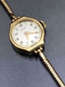 9ct Gold Rotary watch with 9ct Gold case and 9ct Gold rope chain strap total weight approx 12.2g