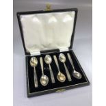 Boxed set of silver Hallmarked for Birmingham teaspoons by maker Barker Brothers Silver Ltd approx