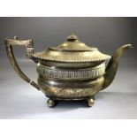 London Hallmarked silver teapot on ball feet by maker Lambert & Co (Herbert Charles Lambert)