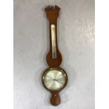 Mahogany Wheel barometer, the 21cm dial signed G BIANCHI, Ipswich, the neck set with an alcohol