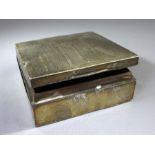 Hallmarked silver cigarette box with engine turned design A/F total weight 138g