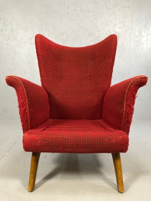 Howard Keith - HK furniture, a 1960's retro vintage wingback lounge chair/armchair having a winged - Image 3 of 7