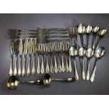 Flatware: selection of Hallmarked silver cutlery all by maker Viner's Ltd (Emile Viner) six solid
