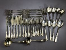 Flatware: selection of Hallmarked silver cutlery all by maker Viner's Ltd (Emile Viner) six solid