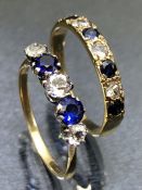 Two similar 9ct Gold rings each approx size 'P'