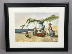 MIKE JACKSON, (BRITISH B.1962), 'Smugglers Watch', watercolour, approx 53cm x 35cm, signed lower