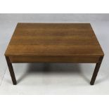 Retro / vintage coffee table with pull-out drawer / tray with handles, approx 76cm x 51cm x 38cm