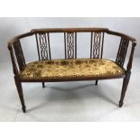 Edwardian two seater salon sofa, approx 118cm in length (A/F)