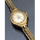 9ct Gold Watch by MAJEX, 9ct Gold case and strap with INCABLOC 21 Jewel movement total weight approx