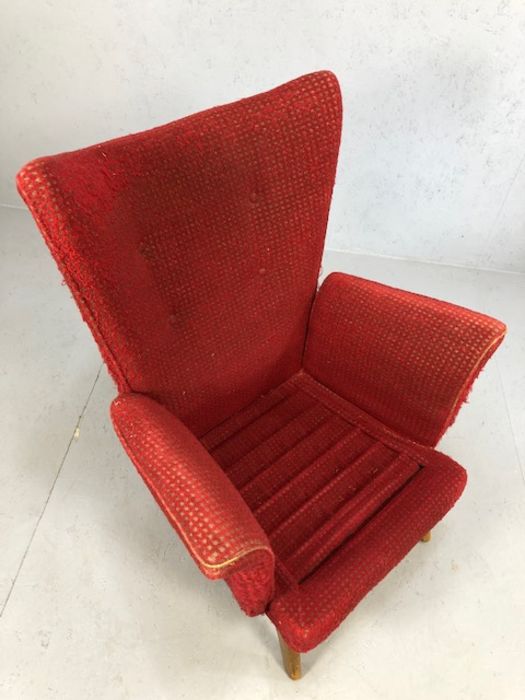 Howard Keith - HK furniture, a 1960's retro vintage wingback lounge chair/armchair having a winged - Image 5 of 7