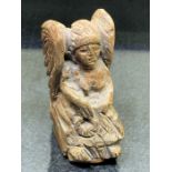Small intricate carved icon / figurine of an angel, possibly Byzantine, approx 6cm in height