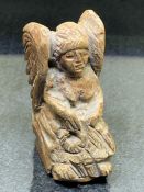 Small intricate carved icon / figurine of an angel, possibly Byzantine, approx 6cm in height