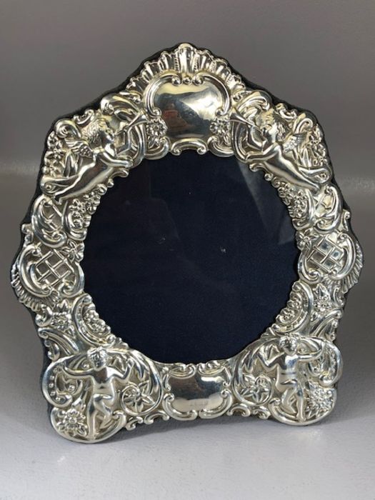 Hallmarked silver Photo frame Sheffield by maker Carr's of Sheffield Ltd approx 20 x 22cm