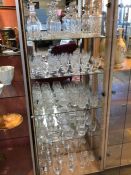 Large collection of glassware to include cut glass: wine glasses, cherry glasses, tumblers, brandy