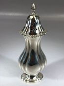 Silver hallmarked Sugar shaker Birmingham approx 18cm tall and 175g