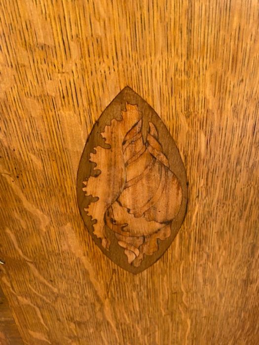 Longcase grandfather clock with painted face depicting Nelson, brass finials and column supports - Image 5 of 9